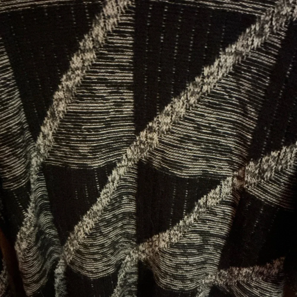 Vintage 80s Black Gray Geometric Sweater Retro Oversized Knit Unisex